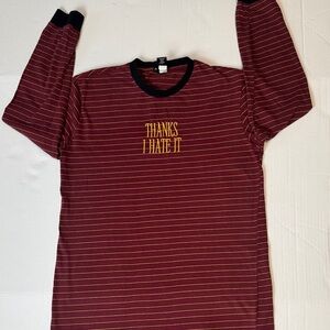 Hot Topic Long Sleeve “Thanks I Hate it” long T-shirt dress. Size Medium